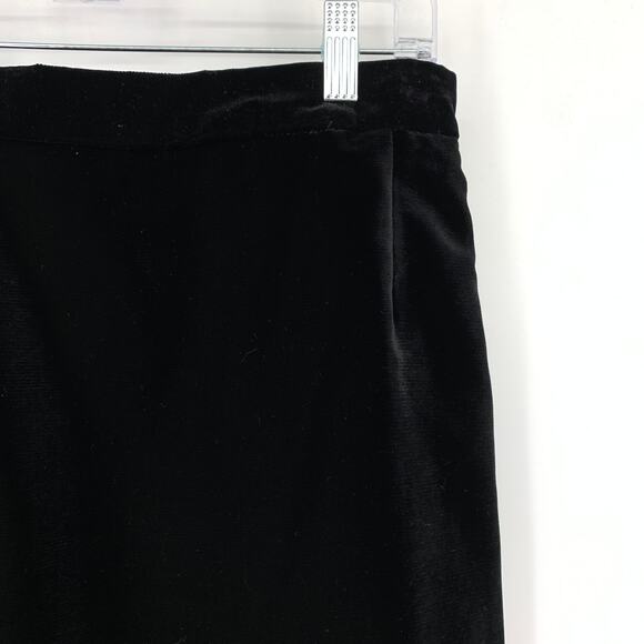 Napa Valley Velvet Skirt Womens Sz 29" US 8 Black Midi High Waist Vintage - Picture 3 of 5